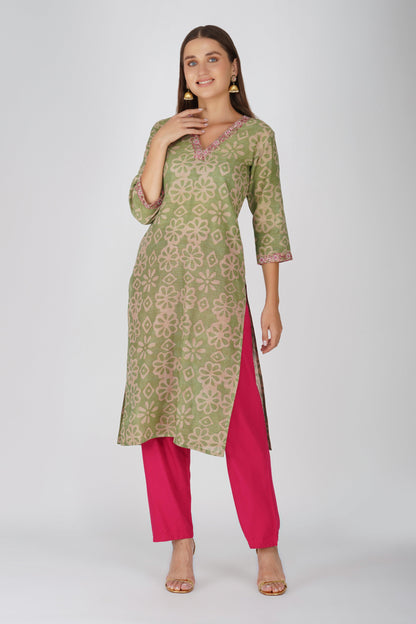 Green Jalaj Kurta