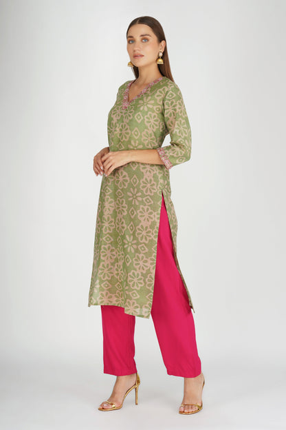 Green Jalaj Kurta